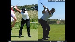 Jon Rahm golf swing  Long Iron faceon amp downtheline July 2017 [upl. by Repohtsirhc]