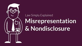 Misrepresentation and Nondisclosure  Contracts  Defenses amp Excuses [upl. by Ahcmis]