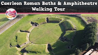 CAERLEON ROMAN BATHS amp AMPHITHEATRE WALES  Walking Tour  Pinned on Places [upl. by Ecallaw]