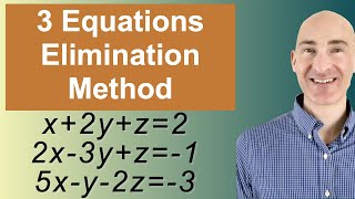 Solving Systems of 3 Equations Elimination [upl. by Aldercy]