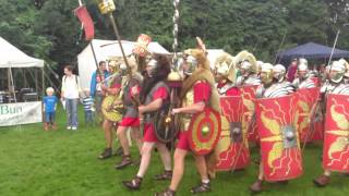 Roman Reenactment at the Amphitheatre in Caerleon Marching In [upl. by Juley]