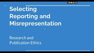 Selective Reporting and Misrepresentation of data Research and Publication ethics Phd coursework [upl. by Lauretta]