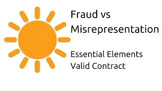 Fraud vs Misrepresentation  Other Essential Elements of a Valid Contract  CA CPT  CS amp CMA [upl. by Nyrehtak]